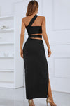 One-Shoulder Cutout Front Split Maxi Dress - Sofia Valdelli