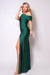 One Shoulder Draped Side Slit Maxi Dress - Sofia Valdelli