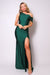 One Shoulder Draped Side Slit Maxi Dress - Sofia Valdelli