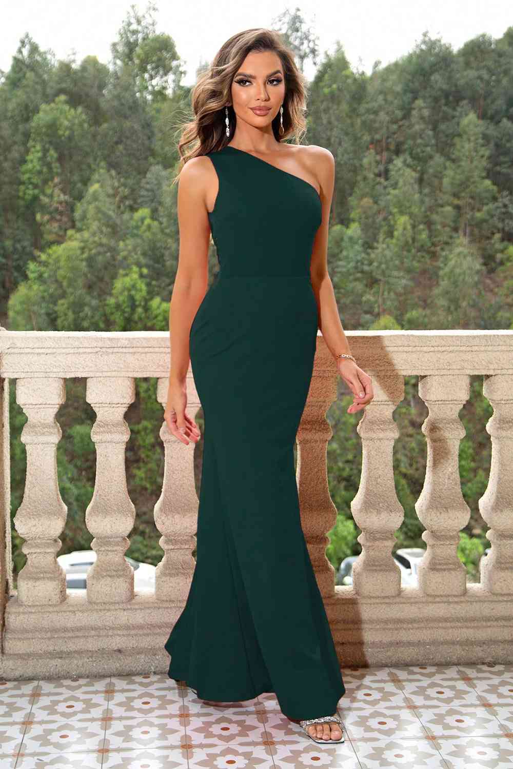 One-Shoulder Sleeveless Maxi Dress - - Sofia Valdelli One-Shoulder Sleeveless Maxi Dress - - Sofia Valdelli