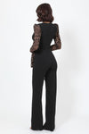 Plunging V Buckle Detail Leopard Jumpsuit - Sofia Valdelli
