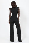 Plunging V Buckle Detail Leopard Jumpsuit - Sofia Valdelli