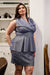 Plus Glitter Collared Peplum Mini Dress - Sofia Valdelli