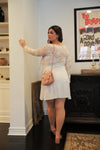 Plus Lace Detail Long Sleeve Mini Dress - Sofia Valdelli