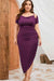 Plus Size Asymmetrical Hem Ruched Dress - Sofia Valdelli