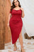Plus Size Asymmetrical Hem Ruched Dress - Sofia Valdelli