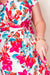 Plus Size Floral Print Folded Slit Dress - Maxi Dresses - Sofia Valdelli