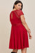 Plus Size Lace Yoke Splice Fit-And-Flare Curvy Dress - Midi Dresses - Sofia Valdelli