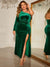 Plus Size One-Shoulder Twisted Split Dress - Sofia Valdelli