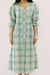 Plus Size Plaid Drawstring Detail Flounce Sleeve Dress - Sofia Valdelli