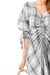 Plus Size Plaid Drawstring Detail Flounce Sleeve Dress - Sofia Valdelli