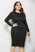 Plus Size Solid Buttoned Wrap Dress - Sofia Valdelli