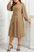 Plus Size Surplice Neck Long Sleeve Dress - Sofia Valdelli
