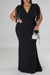 Plus Size Surplice V Neck Fringe Formal Maxi Dress - Maxi Dresses - Sofia Valdelli