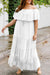 Plus Size Swiss Dot Off-Shoulder Tiered Dress - Sofia Valdelli