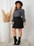 Plus Size Tie Neck Long Sleeve Mini Dress - Sofia Valdelli