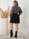 Plus Size Tie Neck Long Sleeve Mini Dress - Sofia Valdelli