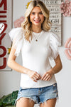 Polka Dot Flutter Sleeve Top - Sofia Valdelli