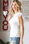 Polka Dot Flutter Sleeve Top - Sofia Valdelli