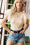 Polka Dot Flutter Sleeve Top - Sofia Valdelli