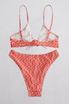 Printed Tie Front Spaghetti Strap Bikini Set - Sofia Valdelli