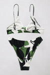 Printed Tie Front Spaghetti Strap Bikini Set - Sofia Valdelli