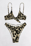 Printed Tie Front Spaghetti Strap Bikini Set - Sofia Valdelli