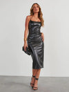PU Slit Midi Dress - Sofia Valdelli