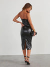 PU Slit Midi Dress - Sofia Valdelli