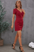 Red Women’s Summer V Neck Solid Color Sexy Bodycon Mini Dresses - Mini Dresses - Sofia Valdelli