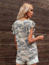 Round Neck Butterfly Sleeve Top - Sofia Valdelli