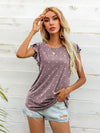 Round Neck Butterfly Sleeve Top - Sofia Valdelli