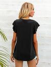 Round Neck Butterfly Sleeve Top - Sofia Valdelli