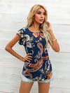 Round Neck Butterfly Sleeve Top - Sofia Valdelli