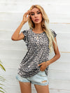 Round Neck Butterfly Sleeve Top - Sofia Valdelli