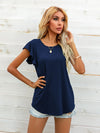 Round Neck Butterfly Sleeve Top - Sofia Valdelli