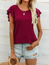 Round Neck Butterfly Sleeve Top - Sofia Valdelli