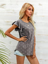 Round Neck Butterfly Sleeve Top - Sofia Valdelli
