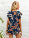 Round Neck Butterfly Sleeve Top - Sofia Valdelli