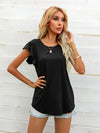Round Neck Butterfly Sleeve Top - Sofia Valdelli