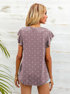 Round Neck Butterfly Sleeve Top - Sofia Valdelli