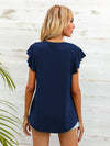Round Neck Butterfly Sleeve Top - Sofia Valdelli