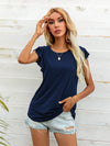 Round Neck Butterfly Sleeve Top - Sofia Valdelli