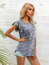 Round Neck Butterfly Sleeve Top - Sofia Valdelli