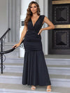 Ruched Plunge Sleeveless Maxi Dress - Sofia Valdelli