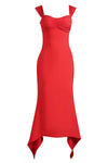 Ruched Sweetheart Neck Hem Detail Dress - Dresses - Sofia Valdelli