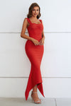 Ruched Sweetheart Neck Hem Detail Dress - Dresses - Sofia Valdelli