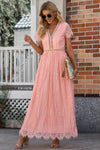 Scalloped Trim Lace Plunge Dress - Sofia Valdelli