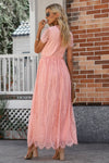 Scalloped Trim Lace Plunge Dress - Sofia Valdelli