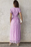 Scalloped Trim Lace Plunge Dress - Sofia Valdelli